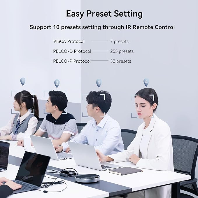 Tenveo 10X Optical Zoom PTZ Conference Room Camera USB3.0/HDMI FHD 1080P 60FPS for Video Conferencing Business Meeting Live Streaming Church Services Worship Events Education Zoom Teams OBS