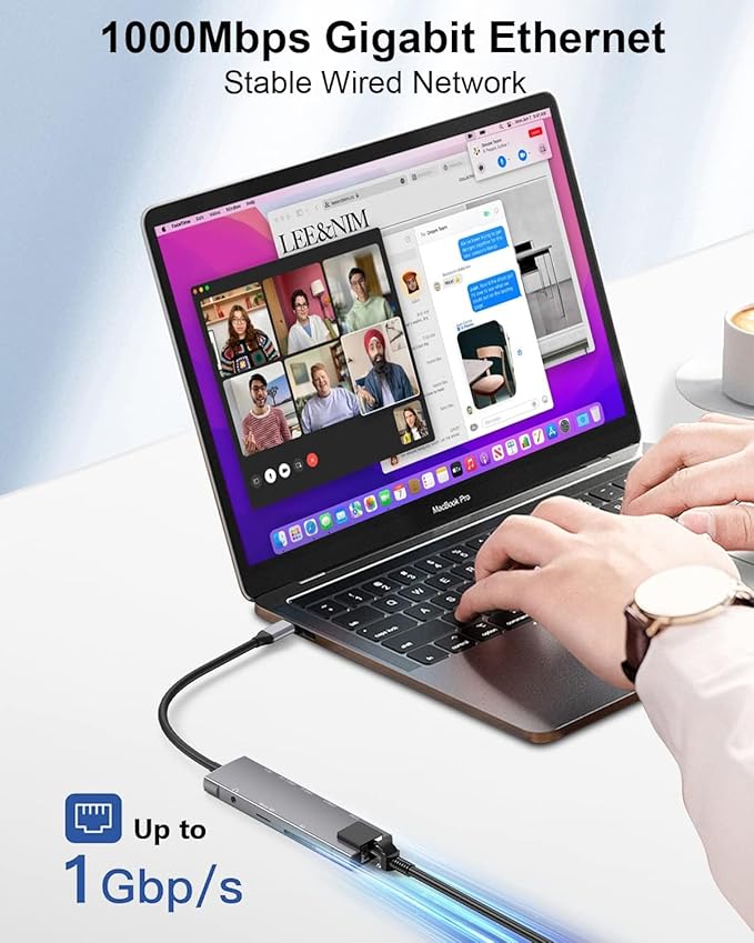 USB C Hub 9 in 1 Multiport Adapter w/Gigabit Ethernet100W PD4K@60Hz2 USB 3.0USB C 3.0 DataSD/TF Card Reader3.5mm JackDongle Docking Station for MacBook iPad Pro iPhone 15 Steam Deck/Rog Ally