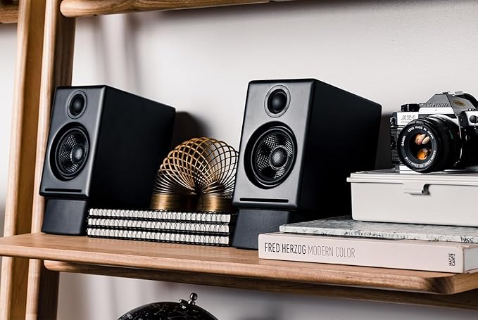 Audioengine A2+ Desktop 24 Bit Wireless Bluetooth Desktop Speakers - 60W Computer Speakers for Music and Gaming (Pack of 2)