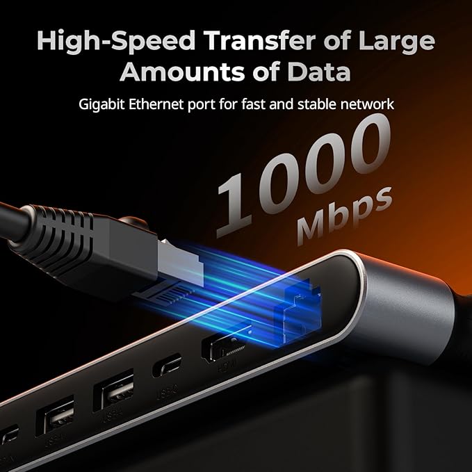 SMALLRIG 9 in 1 CFexpress Type A Card Reader Docking Station with USB3.2 (Gen 2) 10Gbps SD/TF/CFexpress Type A Readers USB-A/USB-C/HDMI/Gigabit Ethernet Ports for iPhone for Mac -4663