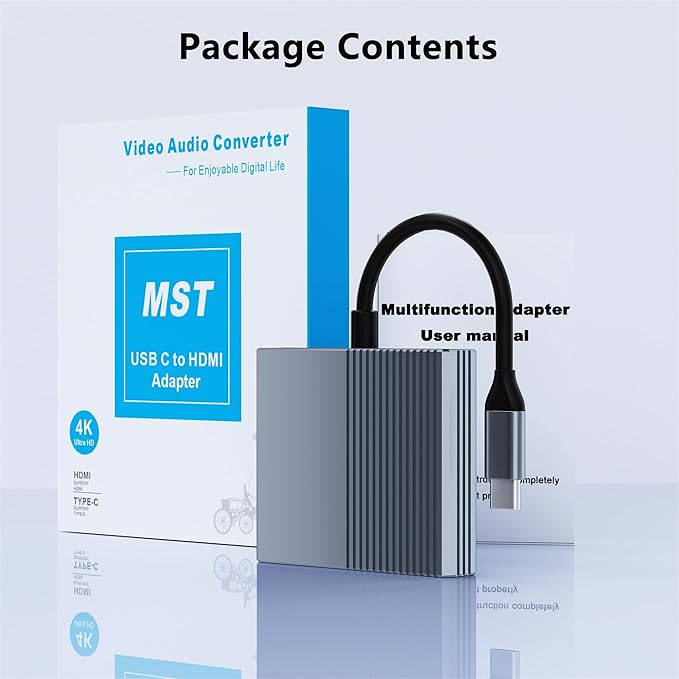 Dual HDMI Adapter for 2 Monitors Double 4K@60Hz HDMI Splitter for dual monitors Dual Monitor Adapter hdmi Splitter Extended Display USB C Laptop Docking Station Dual monitor for Dell/Mac/HP/Lenovo