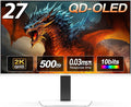 INNOCN 27 OLED 2K QHD 2560 x 1440p 500Hz Gaming Monitor Gaming Console Ready VRR G-SYNC Compatible HDR 500 0.03ms FPS/RTS HDMI 2.1 DP Speaker Pivot Adjustable Stand - GA27M1Q