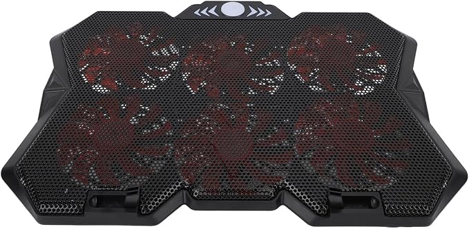 SUNGOOYUE Laptop Cooling Pad 6 Height RGB Silent 6 Fan Metal Mesh Gaming Notebook Cooler with Folding Baffle for Under 19in Laptops