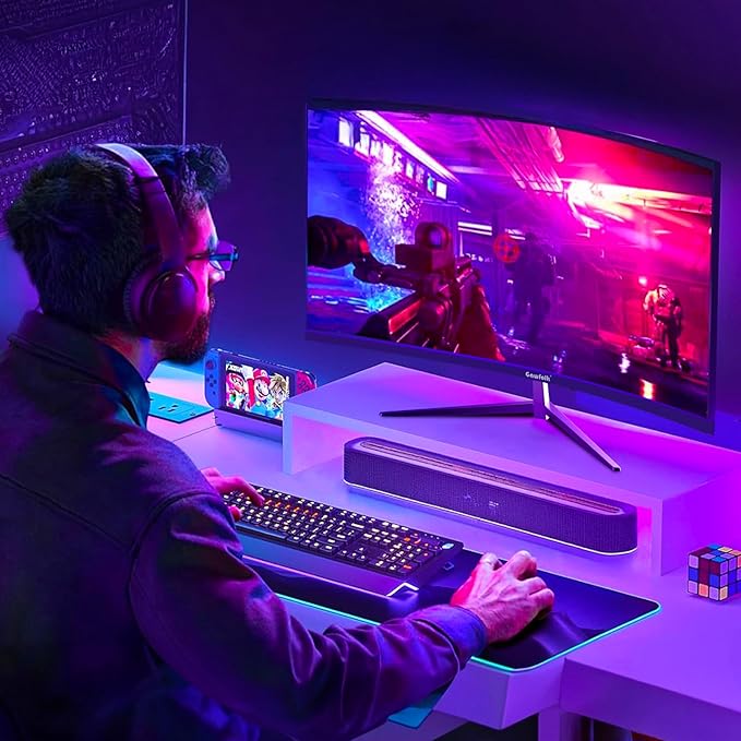 Gawfolk 32 Inch Curved Gaming Monitor 180Hz QHD (2560x1440) 2K Computer Monitor with FreeSync DisplayPort HDMI Wall Mountable Eye Care for Home Office &amp Gaming
