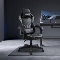Dowinx Gaming Chair with Pocket Spring Cushion High Back Ergonomic Computer Chair PU Leather 350 LBS Black and Purple