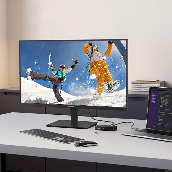 KOORUI 27 Inch QHD (2560x1440) IPS HDR Ultra-Thin Computer Gaming Monitor 120Hz Refresh Rate DCI-P3 95% FreeSync &amp G-Sync 1ms MPRT VESA 100x100mm Tilt Adjustable for Game and Work E2721H