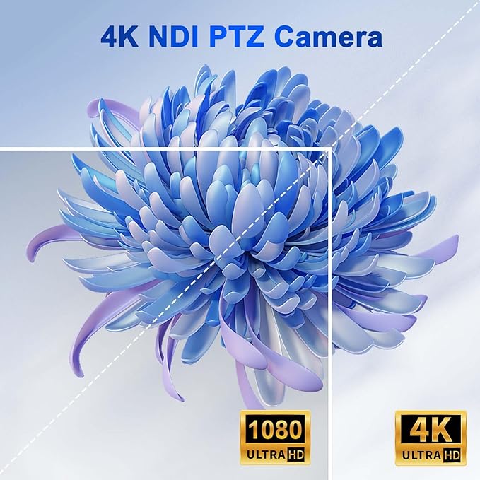 SMTAV 20X Optics Zoom 4KP60UHD NDI PTZ Camera Support AI Auto Tracking and POE with Network IP Live Streaming Simultaneous NDMi 3G-SDI and USB2.0 Video Output for Conferences Church Teaching