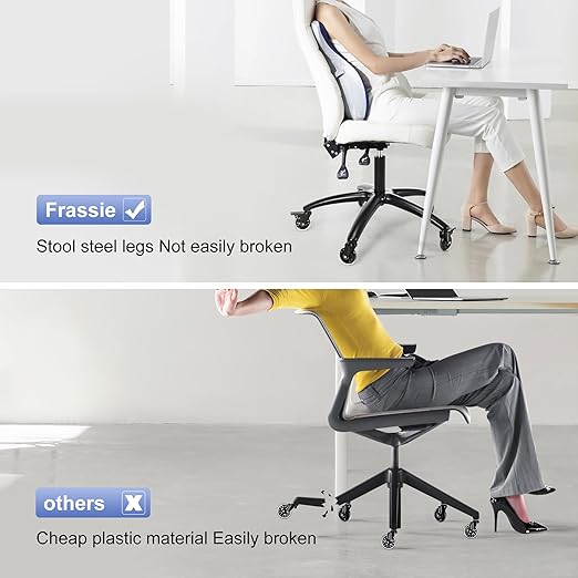 Frassie 28 Inch Office Gaming Chair Metal Base Set Replacement Part Wide Chair Legs with Bottom Plate Stand Cylinder 2 Wheels with Brake