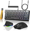 ATTACK SHARK X11&ampX60HE Mechanical Wireless Gaming ComboRapid Trigger Magnetic Switches 8K Keyboard59g Ultra-Light Mouse with Charging Dock 22K DPIPAW3311RGB Backlit 3-Mode with Coiled Cable-B