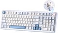YUNZII B98 PRO QMK/VIA Wireless Mechanical Gaming Keyboard 96% Layout with Numpad and Cute Cat Knob BT/2.4G/USB-C Pre-Lubed Switch Hot Swap Gasket RGB for Win/Mac (Blue Milk V2 Linear Switch)