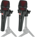 Audiosavings SE Electronics Handheld Dynamic Microphones with Push-to-Talk Switch and Supercardioid Pattern and Mic Clips for Secure Mounting 2-Piece
