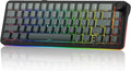 womier L65 60% Mechanical Keyboard with Knob4000mAhTri Mode USB-C/BT5.0/2.4GRGB BacklitHot SwapShine Through keycapsLinear SwitchGasket Mounted Wireless Gaming Keyboard for PC/Mac(Black)