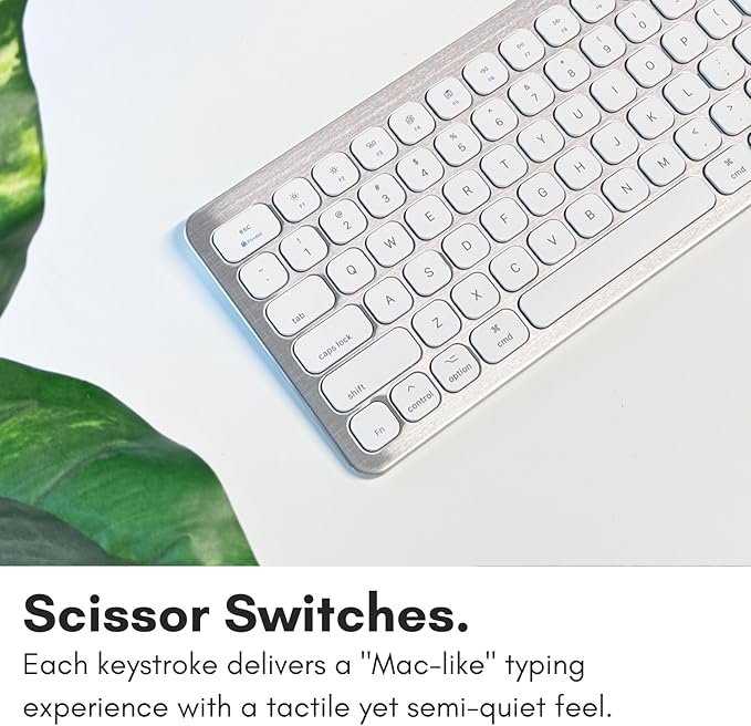 Macally Wired Keyboard for Mac with USB Ports for Mouse - Compatible Apple Keyboard for MacBook Pro/Air iMac - Aluminum Frame