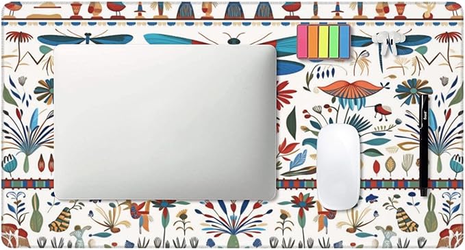 Dragonfly Floral Desk Cover MatExtended Large Mouse PadComputer Laptop Mat Desk Decor for Office Game Home 30x16 Inch
