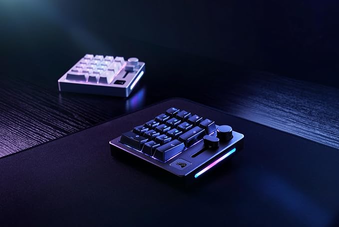 GLORIOUS GMMK Macro Pad - Black Mechanical Numpad - 10 Key USB Keypad - Hotswap Programmable Volume Knob RGB Backlit Wired &amp Wireless Bluetooth- Gaming Keyboard Number Pad