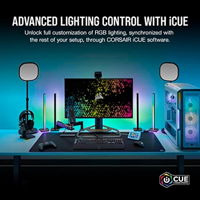 Corsair MM700 RGB Extended 3XL Cloth Gaming Mouse Pad/Desk Mat - Massive 1220mm x 610mm (48” x 24”) Cloth Surface 360° Three-Zone RGB Lighting Two USB Ports - Black