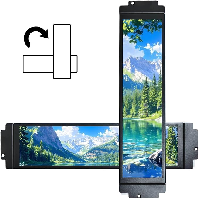 VSDISPLAY 9.1 Inch 462x1920 LCD Screen Small Stretched Bar Display for D32 Computer PC Case Monitoring CPU GPU RAM Temperature Data