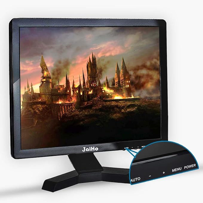 JaiHo PC Screen 19 Inch 4:3 Monitor 1280x1024 Color LCD Screen HD PC Monitor with HDMI/VGA/AV/BNC/USB for Raspberry Pi Computer Xbox Two Speakers VESA
