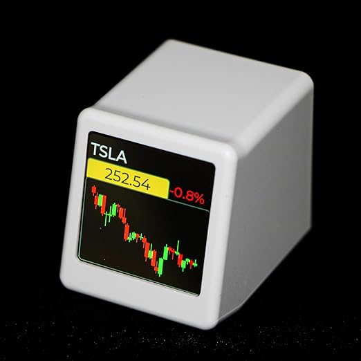 Vastarry Bitcoin Stock Ticker Monitor Display Digital Clock Weather Temperature Humidity and Picture Playback Wi-Fi Enabled and Photo Slideshow Capabilities (Yellow)