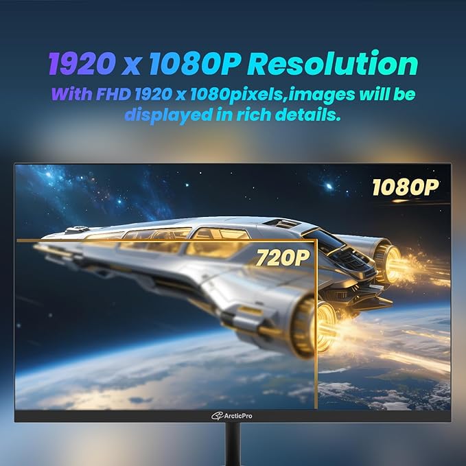 ArcticPro 22 inch 100Hz Monitor Full HD (1920 x 1080p) Computer Monitor 105% sRGB 3000:1 Contrast 3-Sided Frameless Ultra Slim VESA LowBlue Mode Tilt Adjust HDMI *1 VGA*1