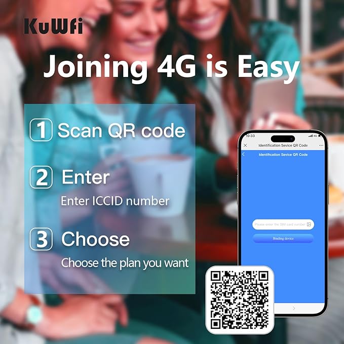 KuWFi Mobile WiFi Hotspot and 2GB Prepaid 4G LTE SIM Card