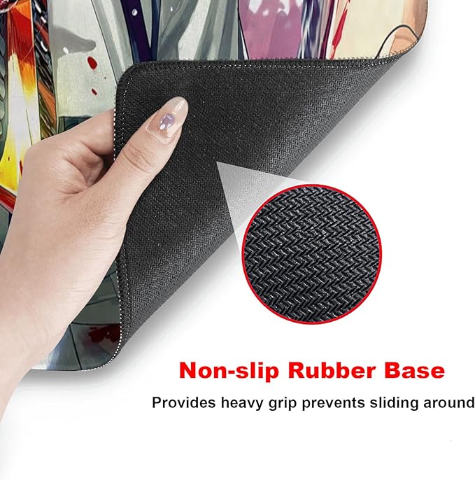 RGB Anime Mouse Pad Water Resist Keyboard PadMouse Pads with Non-Slip Rubber BaseOffice Computer Key Board Mousepad Computer Keyboard Mousepads Mat 800 x 300mm / 31.5×11.8 inches (4)