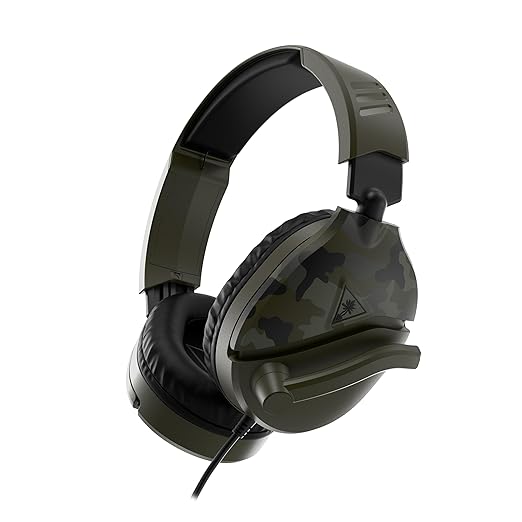 Turtle Beach Recon 70 Multiplatform Gaming Headset for Xbox Series X|S Xbox One PS5 PS4 PC &amp Mobile w/ 3.5mm Wired Connection - Flip-to-Mute Mic 40mm Speakers Lightweight Design Green Camo