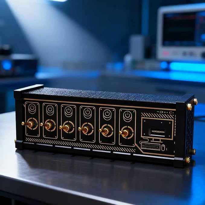 COYEUX 6 Port USB Switcher USB Docking Station Independent Control Button Switch Retro Gold Plating Table Setting Share USB Devices Ideal Gift for Boyfriend