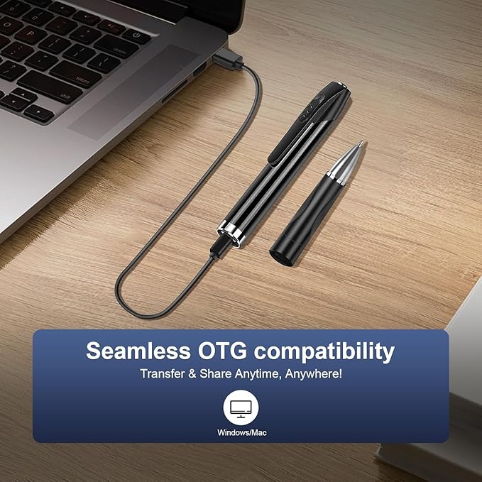 Mini Camera Pen 1080P HD Security Camera 64GB Storage 150 Mins Use USB Charging Pocket Cam 5 Refills