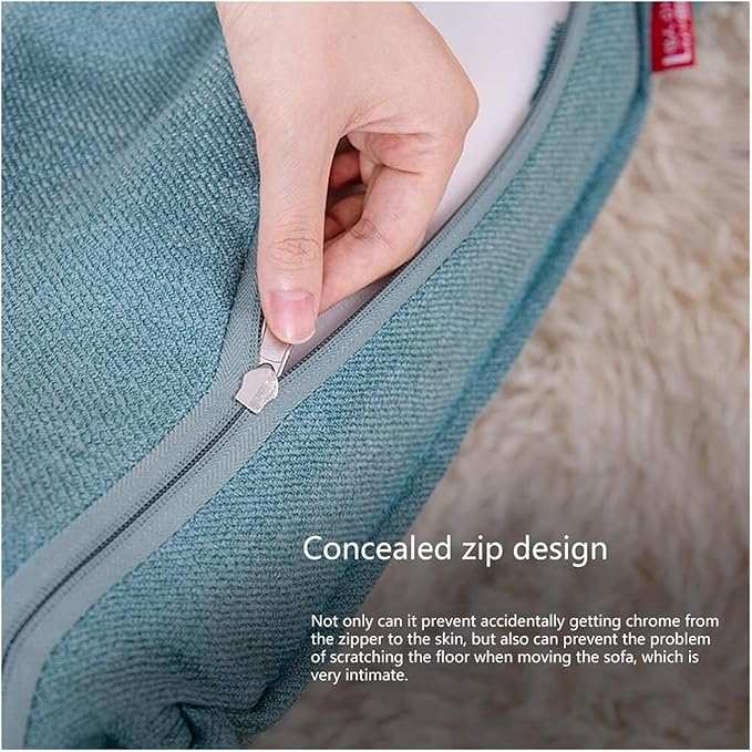 ELEFOCUS Folding Sofa Chair Folding Floor Chair Removable and Washable Built-in Latex Cushion Bay Window Chair for Bedroom(Geay)