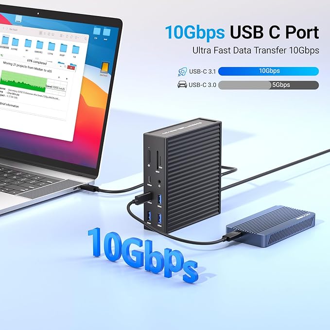 ACASIS USB C Docking Station Dual Monitor16-in-1 Laptpop Docking Station with 2* HDMIVGA2.5G EthernetSD/TF10Gbps USB-C 3.13.5mm AudioPD100WUSBC Hub for Dell/Lenovo/HP/ThinkPad (Black)