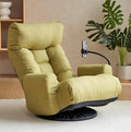 Floor Gaming Chair – 5-Position Adjustable 360° Swivel Folding Sofa Chair with Armrests Cushion-Padded Chaise Lounge for Teens &amp Adults (Green)
