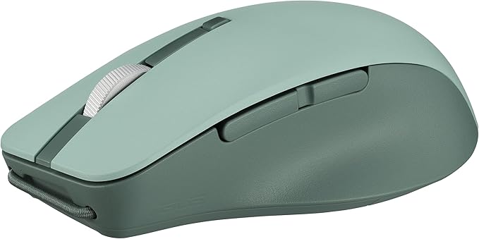 ASUS Wireless SmartO Mouse Silent Plus – Dual Mode (BT/2.4GHz) up to 3 Devices Ergonomic 4200 DPI AA Battery Lasts up to 1 Year Quiet Switches Portable for Productivity/Gaming - Green Tea Latte