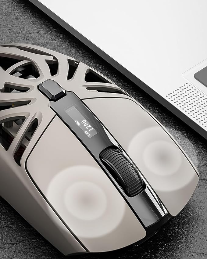 Wireless Gaming Mouse10000 DPI Digital Screen Lightweight Programmable Silent Tri-Mode Bluetooth/2.4G/USB-C Wired Ergonomic Gamer Mouse with Side Buttons for PC Laptop Computer Mac GiftRGB Light