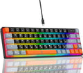 Snpurdiri 60% Percent Gaming Keyboard Compact RGB Backlit Small Gaming Keyboard for Windows PC Laptop (68 Keys Black-Grey-Orange)