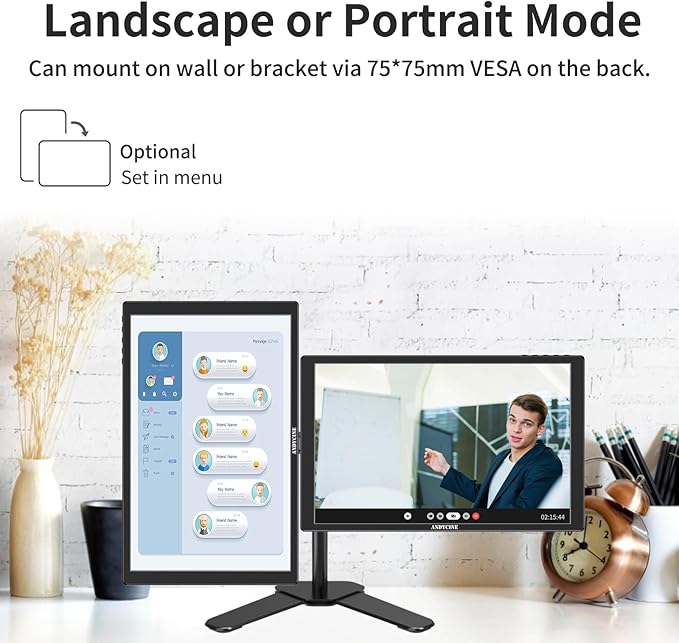 ANDYCINE N10 Portable Monitor 10.1 Inch Mini Touch 1920x1200 IPS Screen HDMI USB C in 350nits 60Hz 1000:1 Contrast Display with Bracket &amp Speakers for LaptopPCPS4/5SwitchMacXbox