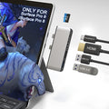 Surface Docking Station with 4K HDMI+USB-C Thunderbolt 4 (Display+Data+PD 100W)+USB 3.0/2.0+TF Card Slot Triple Display USB C Hub for Surface Pro 8
