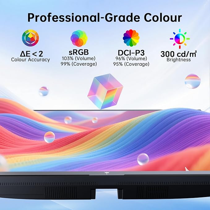 KTC 23.8 Inch Gaming Monitor FHD@144Hz 120Hz Monitor with IPS Panel Hardware Anti-Blue Light 95% DCI-P3 99% sRGB ΔE＜2 300 cd/㎡ 1500:1 Flicker Free and Adaptive Sync for Working and Gaming