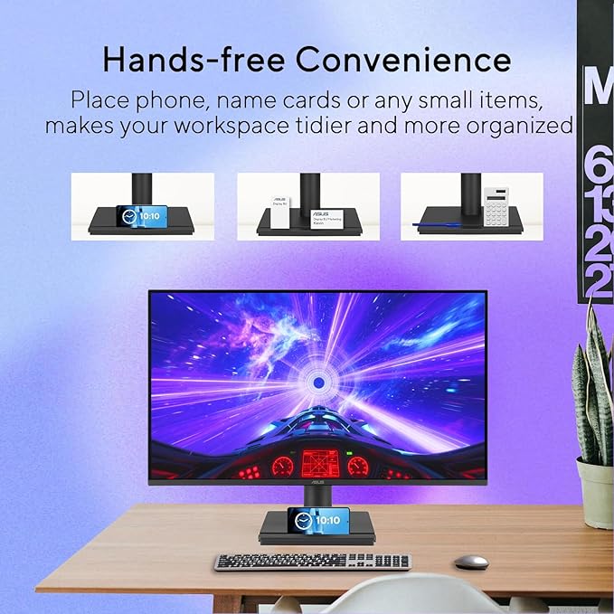 ASUS 24 FHD Gaming Office Monitor 120Hz 1ms Eye Care Monitor - IPS 99% sRGB Frameless Adaptive-Sync HDMI VGA Low Blue Light Flicker Free Tilt Adjustment Wall Mountable Black