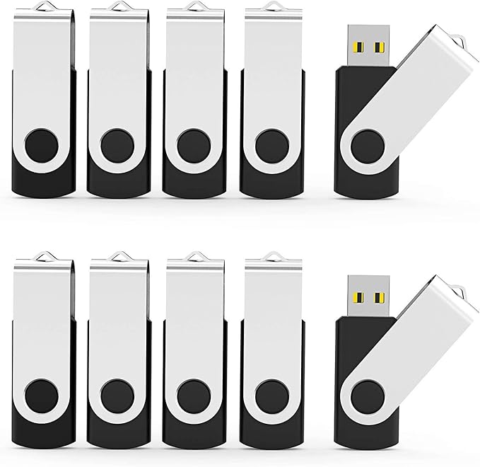 Aiibe 10 Pack 16GB Flash Drive 16GB USB 3.0 Flash Drive USB Drives USB 3.0 Memory Stick Thumb Drive Bulk 16 GB (Black)