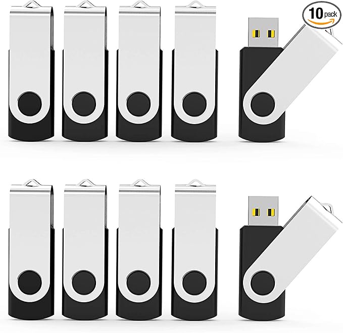 Aiibe 64GB Flash Drive 3.0 10 Pack 64GB USB Flash Drives High Speed Thumb Drive Jump Drive Memory Stick USB Drives 64 GB Bulk Black