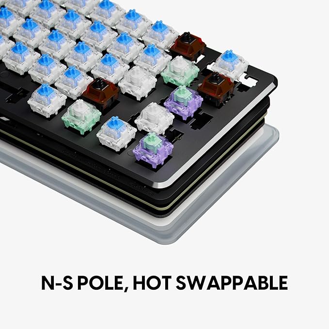 Pulsar PCMK 3 HE 60 Hall Effect Magnetic Gaming Keyboard Rapid Trigger Adjustable Actuation Magnetic Switch 8k Polling Ultra-Low Latency RGB Lighting Hot-Swap Double Shot PBT Keycaps (White)