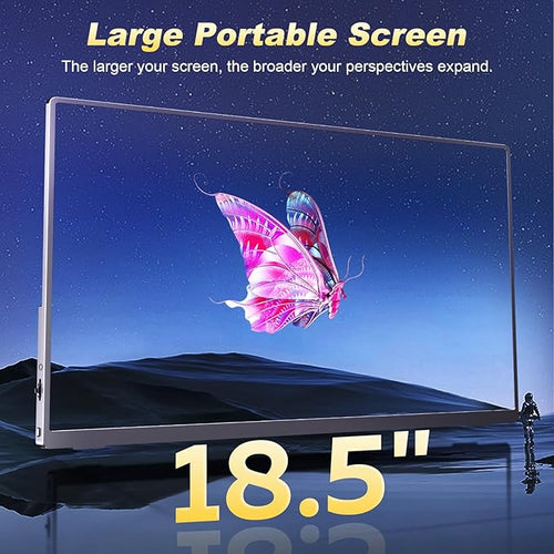 18.5 Inch Portable Monitor 120Hz 1080P FHD 100% sRGB USB-C HDMI Portable Travel Second Screen Monitor for Laptop Portable Display with Smart Cover VESA Compatible