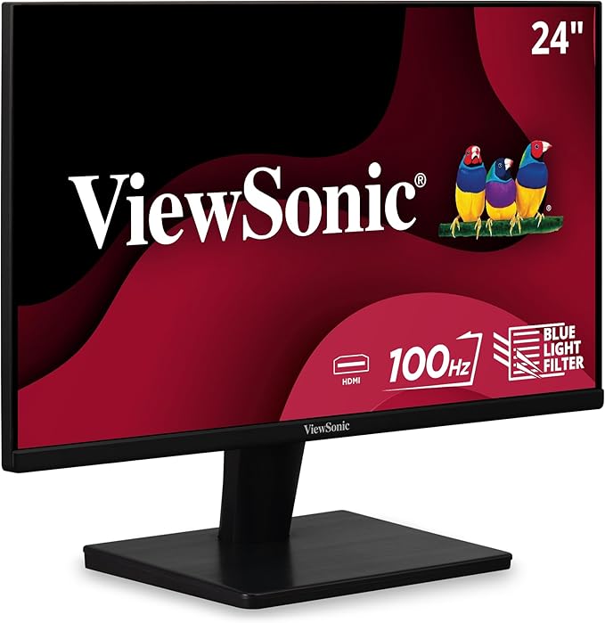 ViewSonic VS2447M 24 Inch 1080p Monitor with 100Hz FreeSync Thin Bezels Eye Care HDMI VGA Inputs for Home and Office