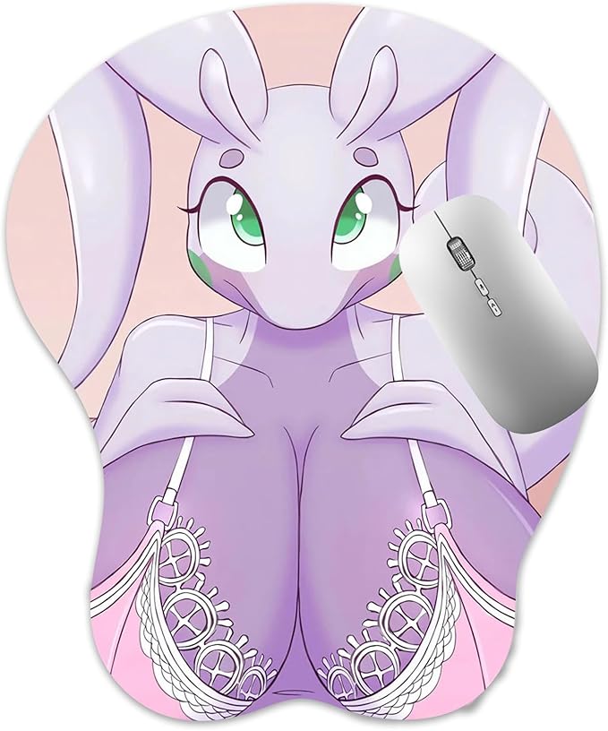 3D Mouse Pad Oppai Mousepad with Soft Gel Wrist Rest Anime Manga Gaming Boob pad Anti-Slip Mouse Mat （Goodr）