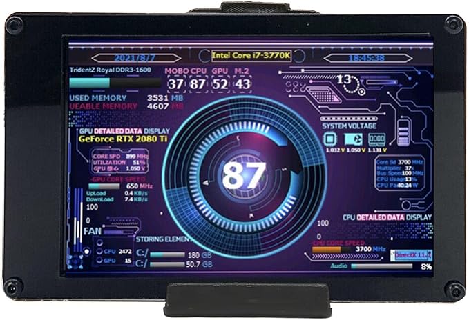 3.5 Inch USB Mini Screen Computer Temperature Display Screen PC CPU HDD Monitor for aida64 Mini Computer Temp Monitor for PC Computer Case Gifts for DIY Lovers