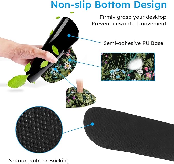 iCasso Large Mouse Pad Mouse Pad Wrist Support Set4in1 XXL Large Mousepad + Keyboard Wrist Rest+Mouse Wrist Rest+Coaster Set with Ergonomic Design for Home Office Table Computer-Weeds