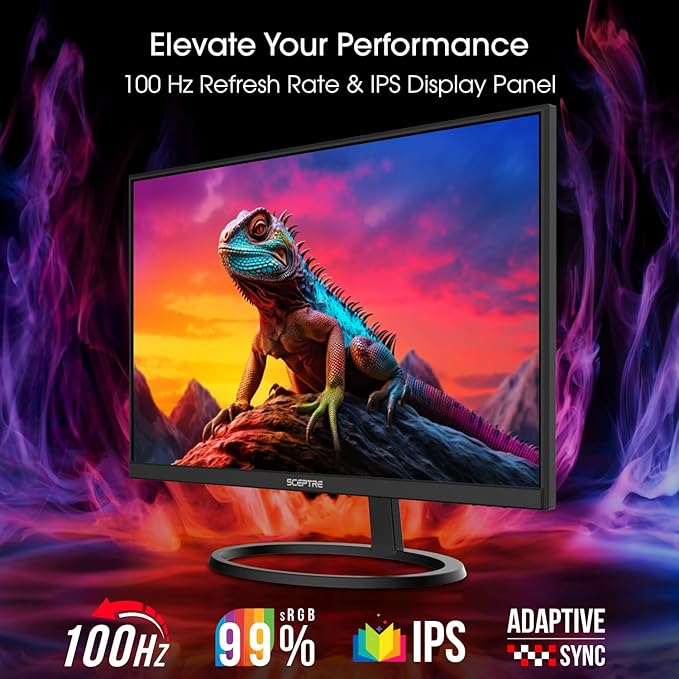 Sceptre 27 IPS 2K Monitor QHD 2560 x 1440 75Hz Edgeless DisplayPort HDMI Build-in Speakers Machine Black