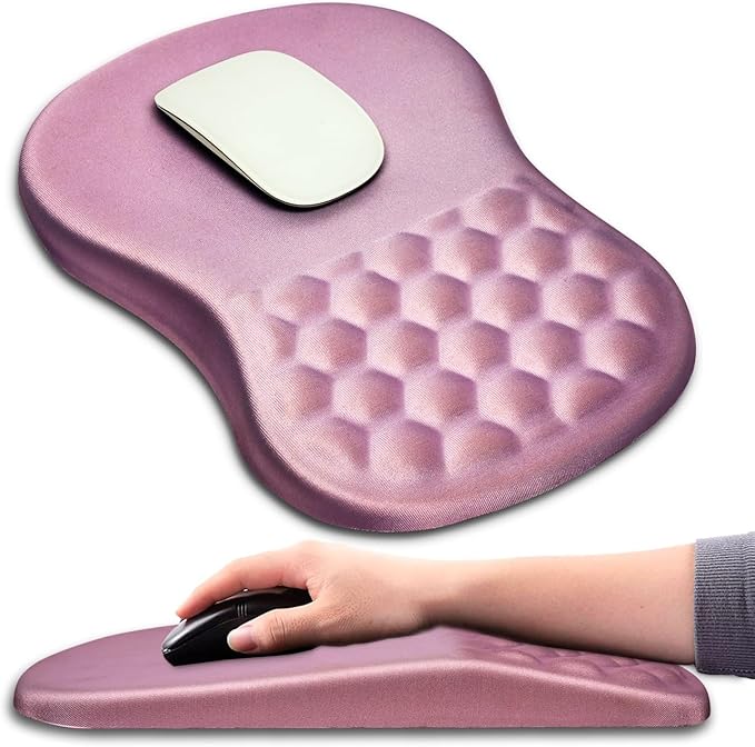 Mouse Pad Wrist Support Ergonomic Mouse Pad with Massage Dot Comfortable Computer Mouse Pad for Laptop Wrist Rest Pain Relief Mousepad with Non-Slip PU Base for Office &amp Home 12 x 8 in
