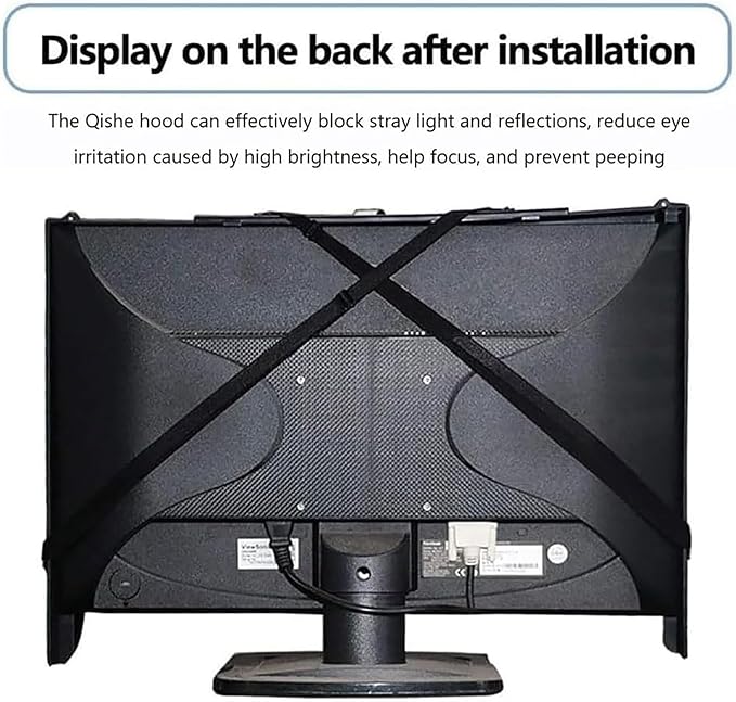 Monitor Hood Sunshade Desktop Computer Monitor Hood Frame Width 17-28 Inches Adjustable Blocks Ambient Stray Light &amp Improves Work Concentration 3 Sided Shading for Office Play Games